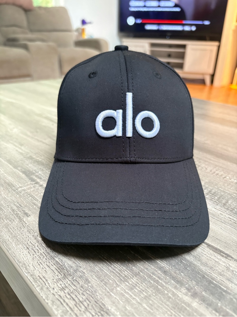ALO Yoga Black Unisex Cap with White Embroidered Logo